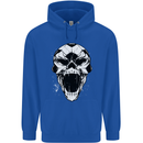 A Football Skull Soccer Footy Mens 80% Cotton Hoodie Royal Blue