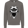 A Football Skull Soccer Footy Mens Sweatshirt Jumper Charcoal
