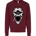 A Football Skull Soccer Footy Mens Sweatshirt Jumper Maroon