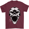 A Football Skull Soccer Footy Mens T-Shirt 100% Cotton Maroon