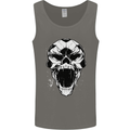 A Football Skull Soccer Footy Mens Vest Tank Top Charcoal