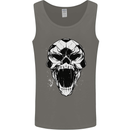 A Football Skull Soccer Footy Mens Vest Tank Top Charcoal