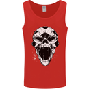 A Football Skull Soccer Footy Mens Vest Tank Top Red