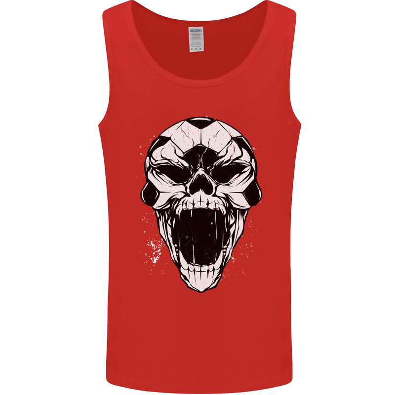 A Football Skull Soccer Footy Mens Vest Tank Top Red