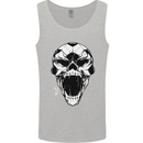 A Football Skull Soccer Footy Mens Vest Tank Top Sports Grey