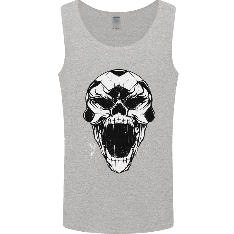 A Football Skull Soccer Footy Mens Vest Tank Top Sports Grey