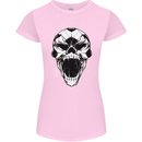 A Football Skull Soccer Footy Womens Petite Cut T-Shirt Light Pink