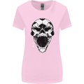 A Football Skull Soccer Footy Womens Wider Cut T-Shirt Light Pink