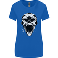 A Football Skull Soccer Footy Womens Wider Cut T-Shirt Royal Blue