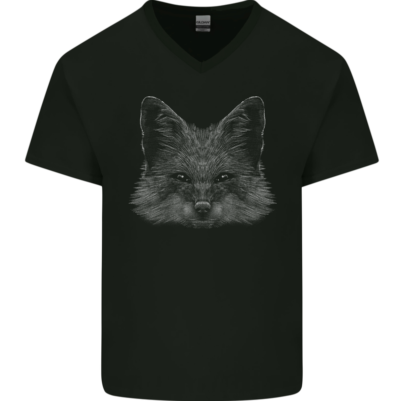 A Fox Head Mens V-Neck Cotton T-Shirt Black