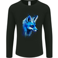 A Fox Watercolour Mens Long Sleeve T-Shirt Black