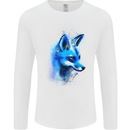 A Fox Watercolour Mens Long Sleeve T-Shirt White
