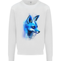 A Fox Watercolour Mens Sweatshirt Jumper White