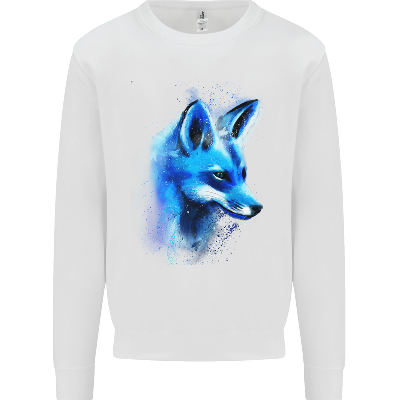 A Fox Watercolour Mens Sweatshirt Jumper White