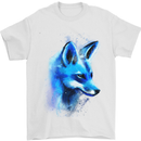 A Fox Watercolour Mens T-Shirt Cotton Gildan White