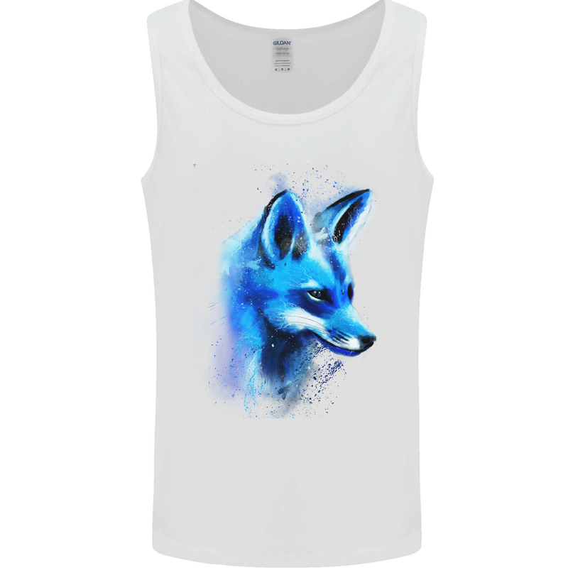 A Fox Watercolour Mens Vest Tank Top White