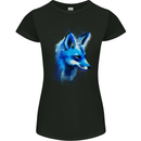 A Fox Watercolour Womens Petite Cut T-Shirt Black
