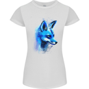 A Fox Watercolour Womens Petite Cut T-Shirt White