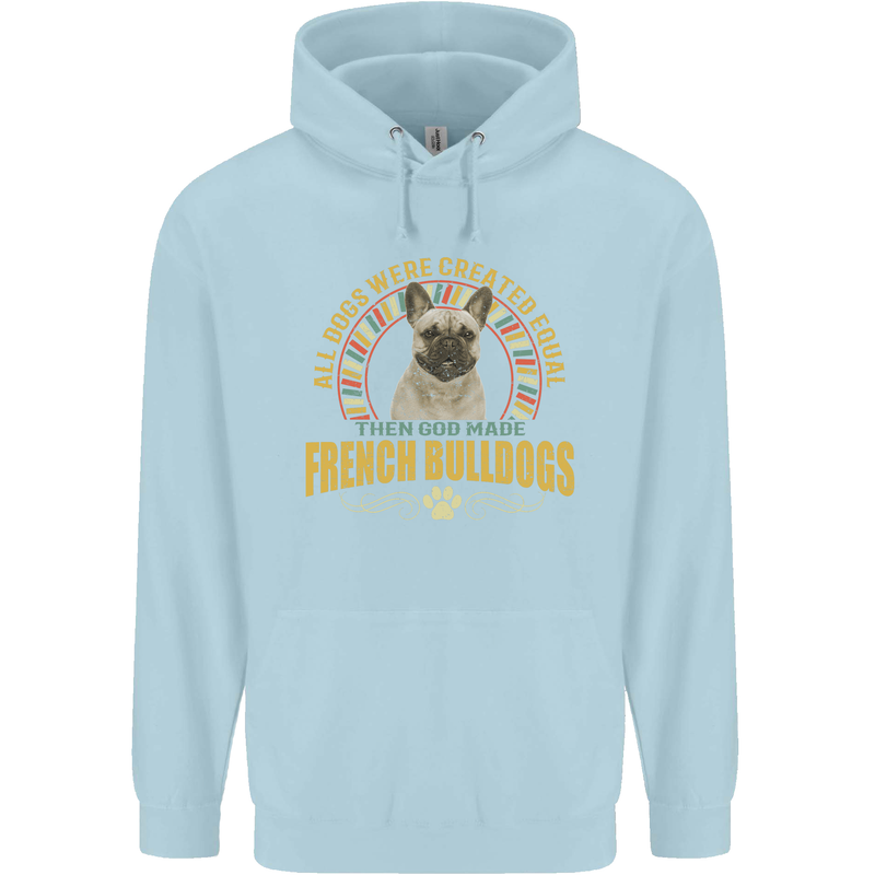 A French Bulldog Dog Childrens Kids Hoodie Light Blue