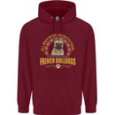 A French Bulldog Dog Childrens Kids Hoodie Maroon