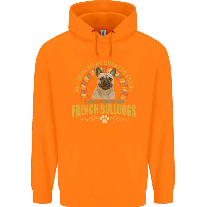 A French Bulldog Dog Childrens Kids Hoodie Orange
