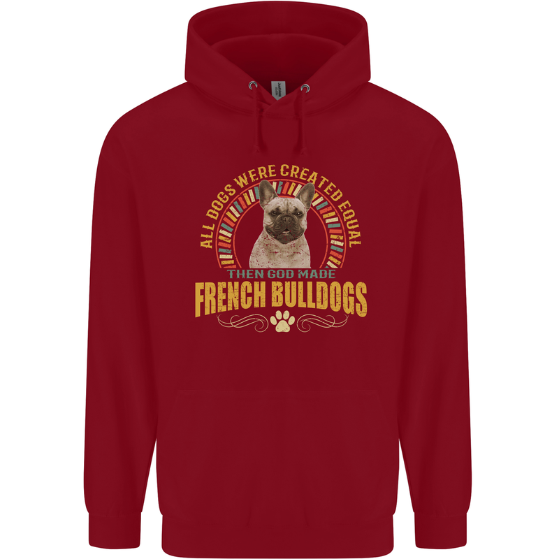 A French Bulldog Dog Childrens Kids Hoodie Red