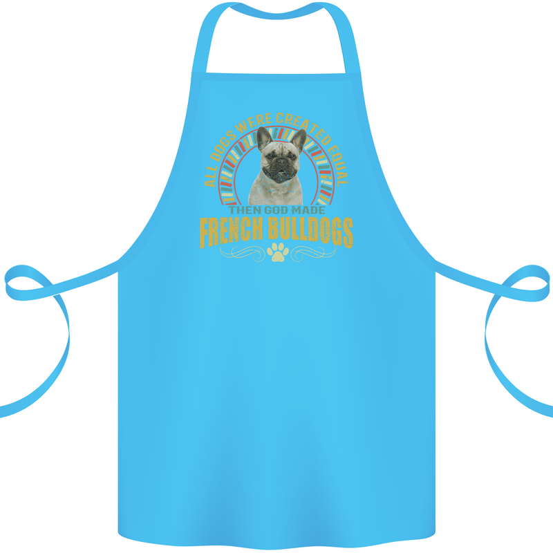 A French Bulldog Dog Cotton Apron 100% Organic Turquoise