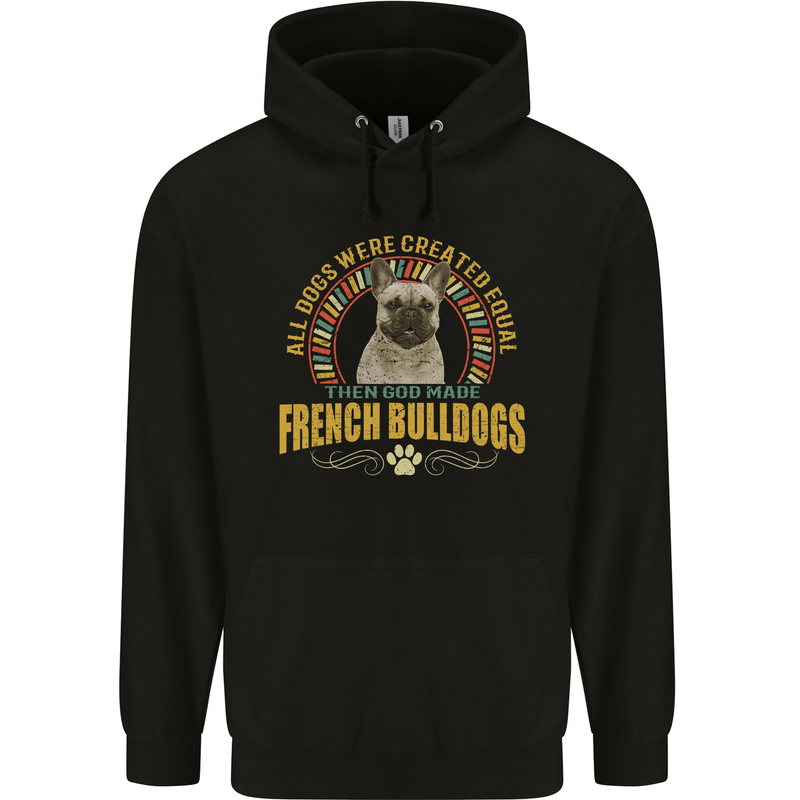 A French Bulldog Dog Mens 80% Cotton Hoodie Black