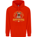 A French Bulldog Dog Mens 80% Cotton Hoodie Bright Red