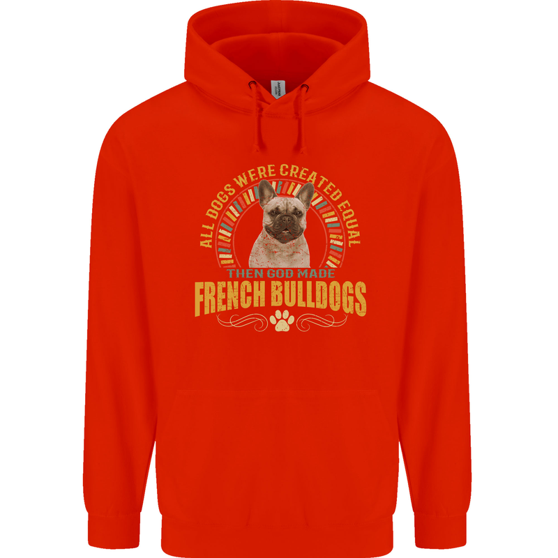 A French Bulldog Dog Mens 80% Cotton Hoodie Bright Red