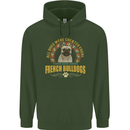 A French Bulldog Dog Mens 80% Cotton Hoodie Forest Green