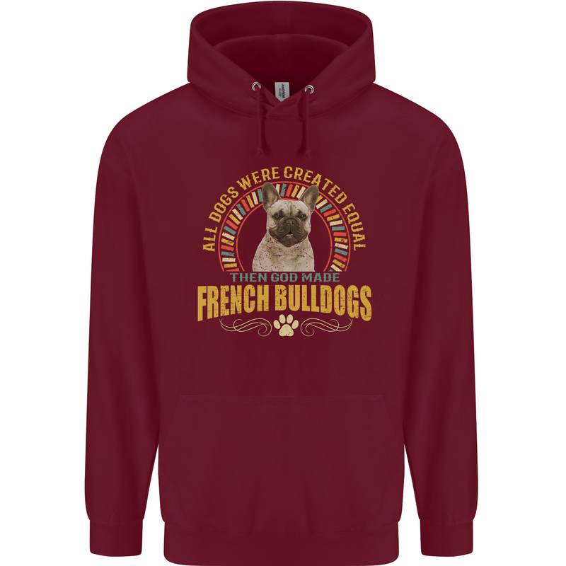 A French Bulldog Dog Mens 80% Cotton Hoodie Maroon
