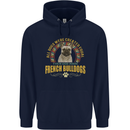A French Bulldog Dog Mens 80% Cotton Hoodie Navy Blue