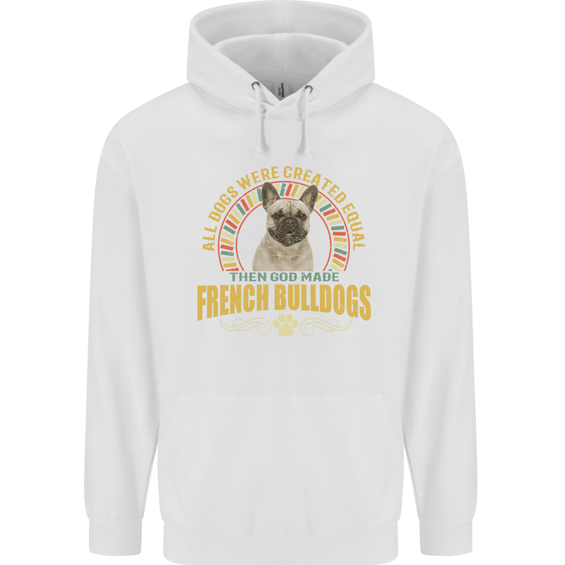 A French Bulldog Dog Mens 80% Cotton Hoodie White