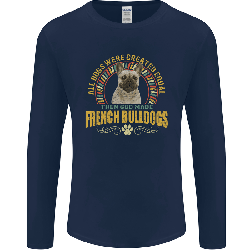 A French Bulldog Dog Mens Long Sleeve T-Shirt Navy Blue