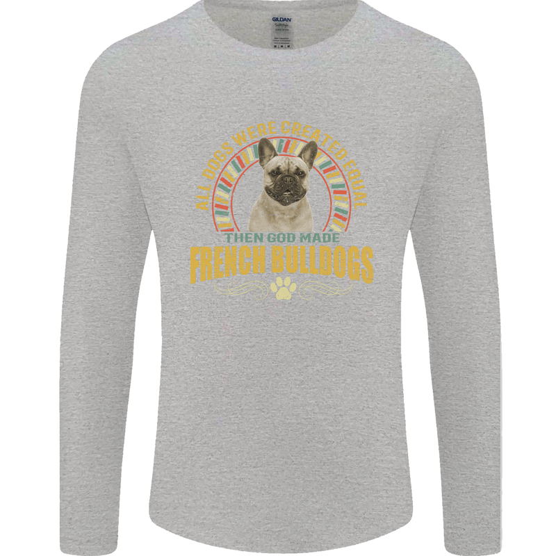 A French Bulldog Dog Mens Long Sleeve T-Shirt Sports Grey