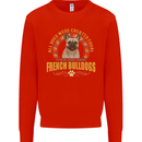 A French Bulldog Dog Mens Sweatshirt Jumper Bright Red