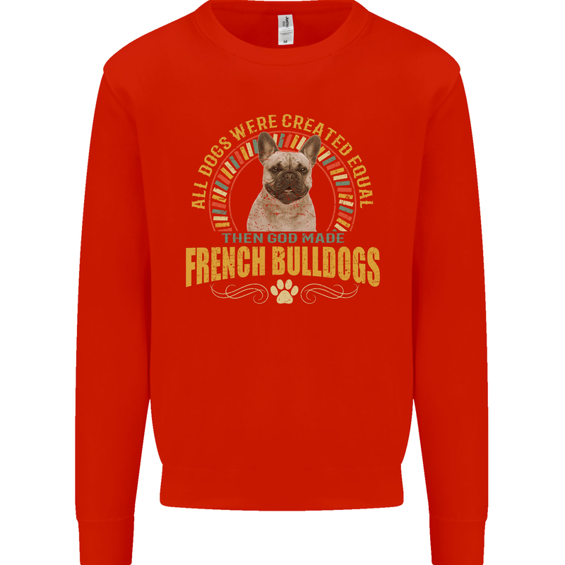 A French Bulldog Dog Mens Sweatshirt Jumper Bright Red