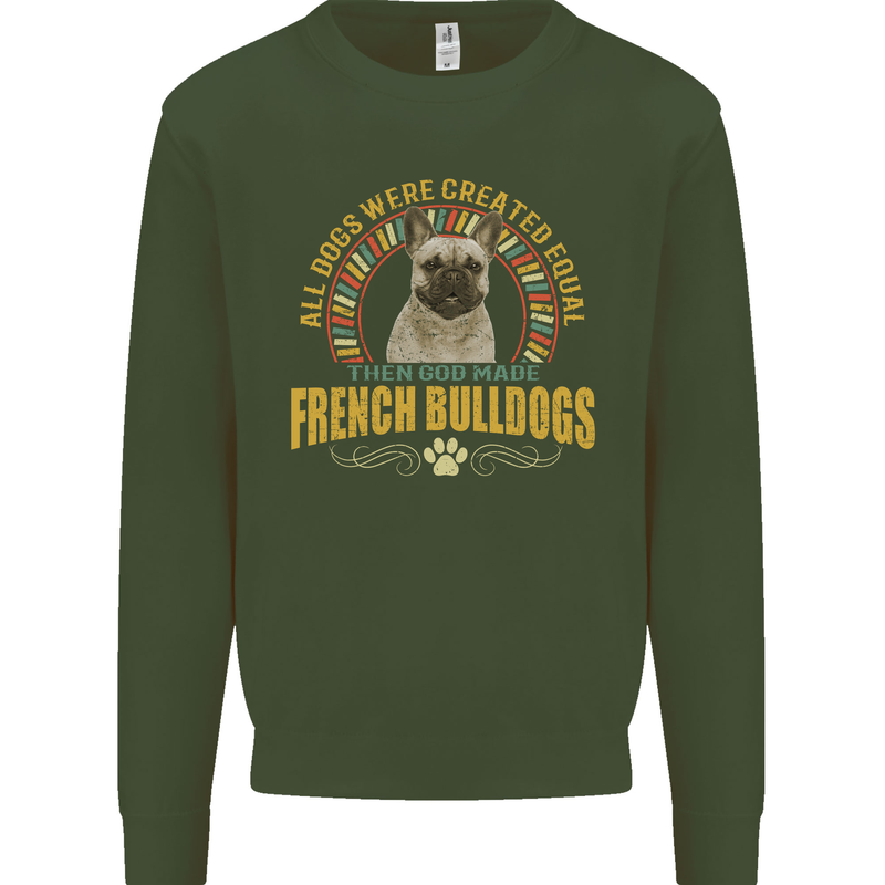 A French Bulldog Dog Mens Sweatshirt Jumper Forest Green