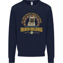 A French Bulldog Dog Mens Sweatshirt Jumper Navy Blue