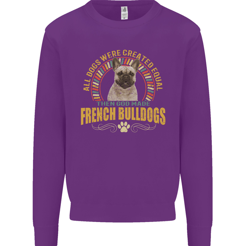A French Bulldog Dog Mens Sweatshirt Jumper Purple