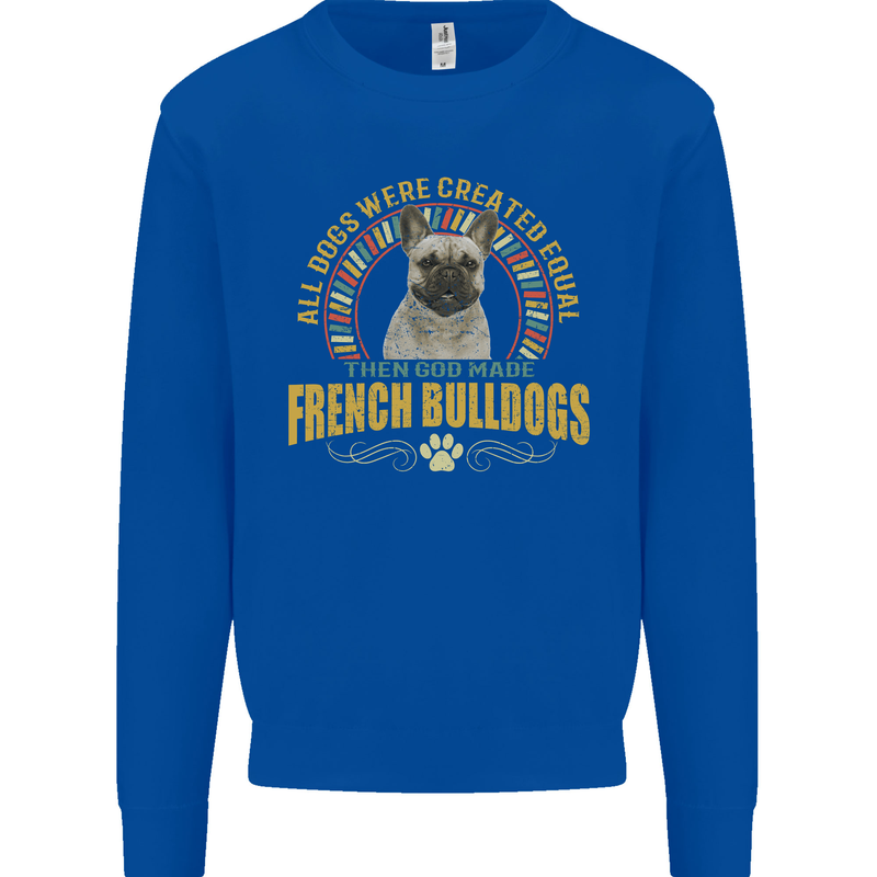 A French Bulldog Dog Mens Sweatshirt Jumper Royal Blue