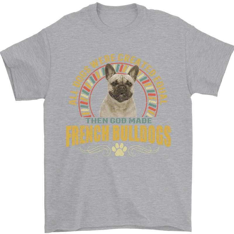 A French Bulldog Dog Mens T-Shirt 100% Cotton Sports Grey