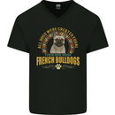 A French Bulldog Dog Mens V-Neck Cotton T-Shirt Black