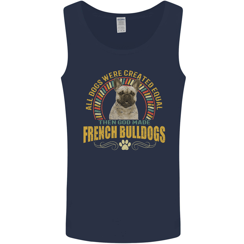 A French Bulldog Dog Mens Vest Tank Top Navy Blue