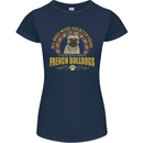 A French Bulldog Dog Womens Petite Cut T-Shirt Navy Blue