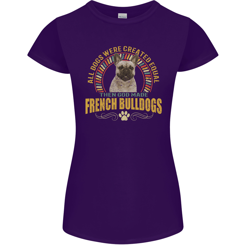 A French Bulldog Dog Womens Petite Cut T-Shirt Purple