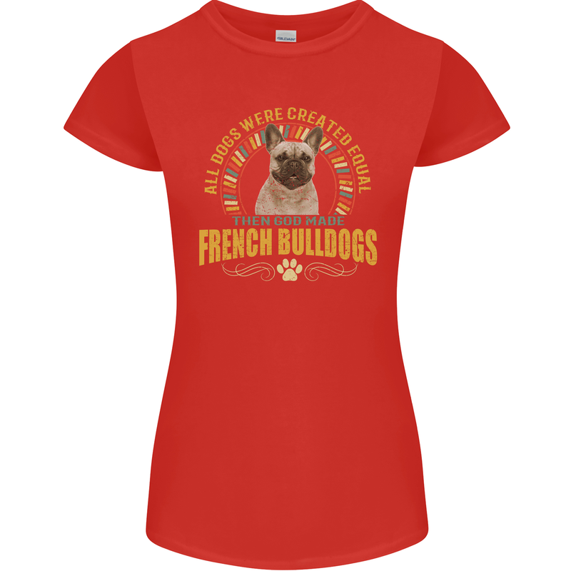 A French Bulldog Dog Womens Petite Cut T-Shirt Red