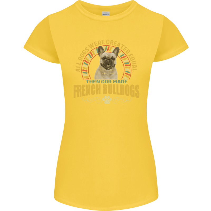 A French Bulldog Dog Womens Petite Cut T-Shirt Yellow