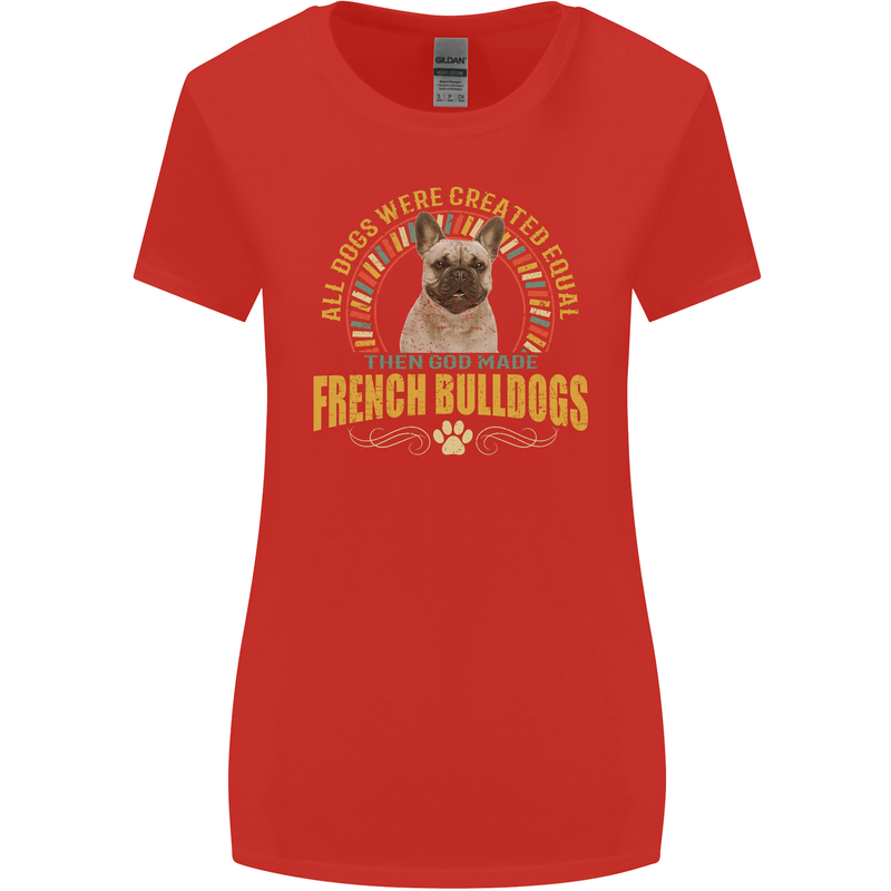A French Bulldog Dog Womens Wider Cut T-Shirt Red